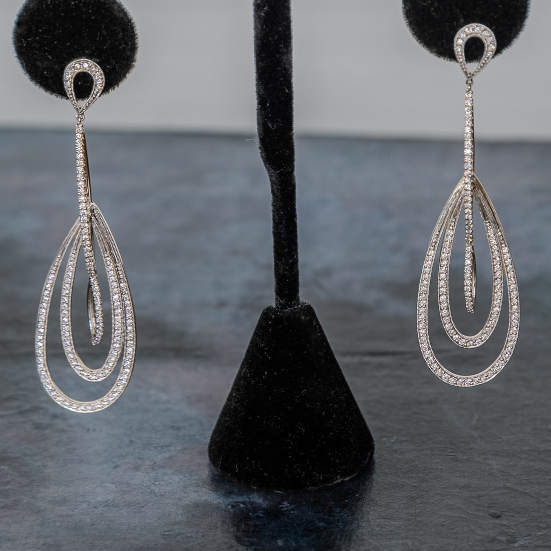 18K White Gold Natural Ornate Diamond Earrings: 18K White Gold Natural Ornate Diamond Earrings, Consisting of Two Hundred Eighty-Six (286) Natural Round Brilliant-Cut Diamonds Weighing 3.00 Carats. Earrings Weigh 13.0 Grams.