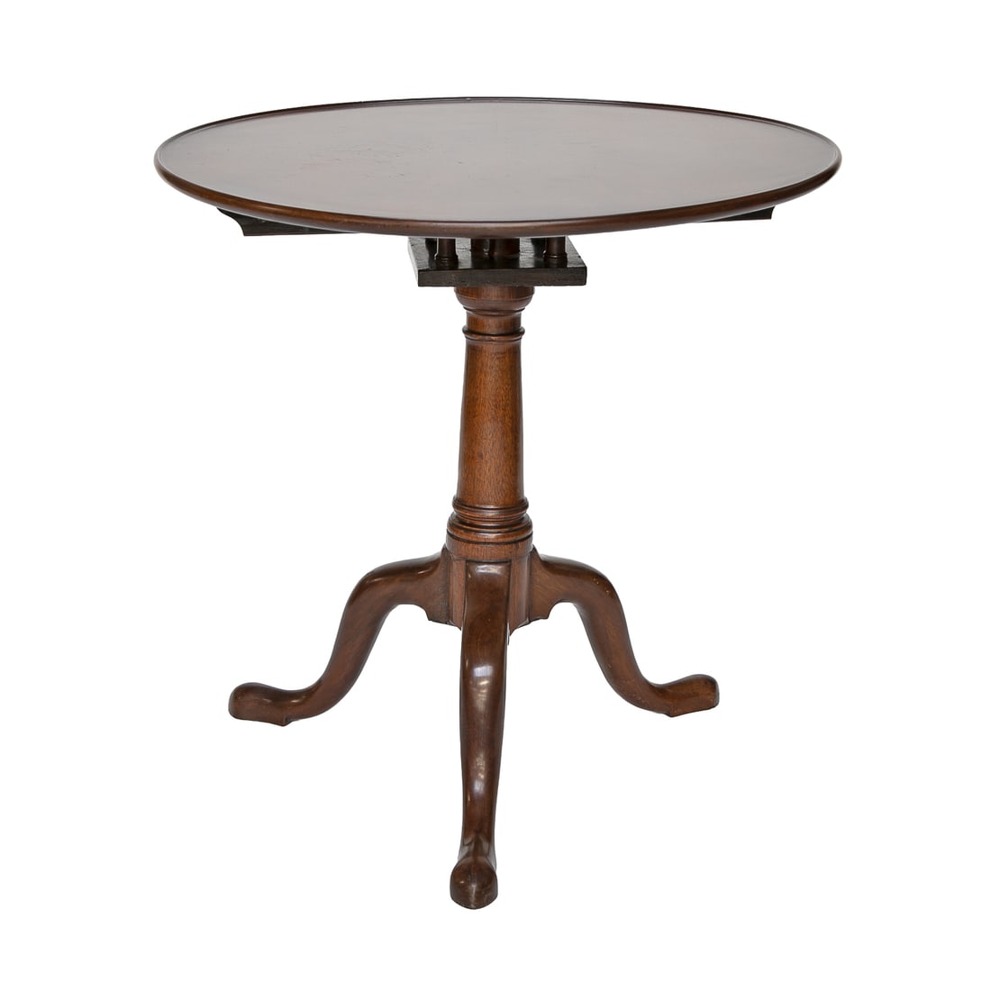 Vintage Mahogany Tilt Top Circular Side Table (1 of 6)