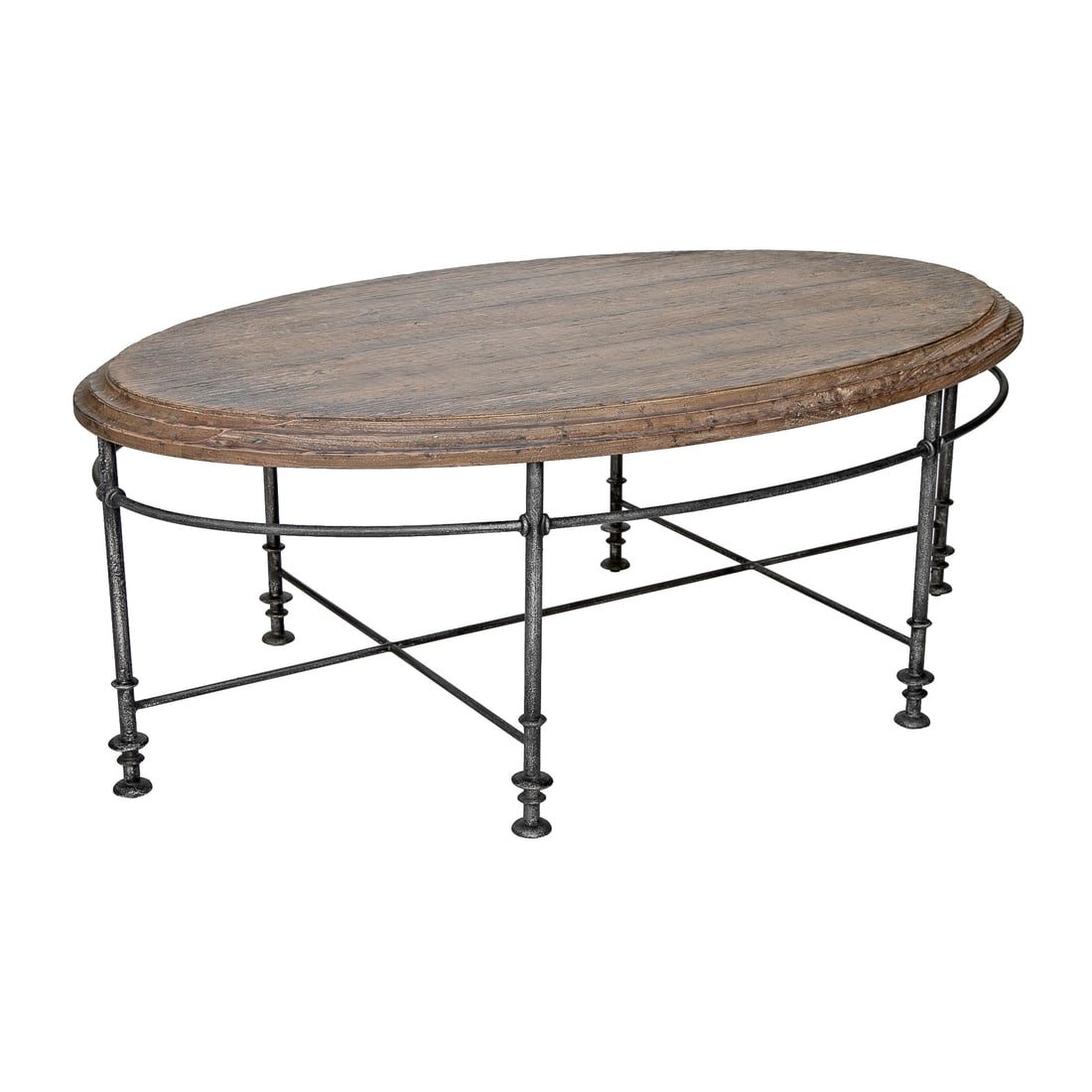 Vintage Hooker Traditions Furniture Company Oval Wood and Metal Coffee Table (1 of 7)