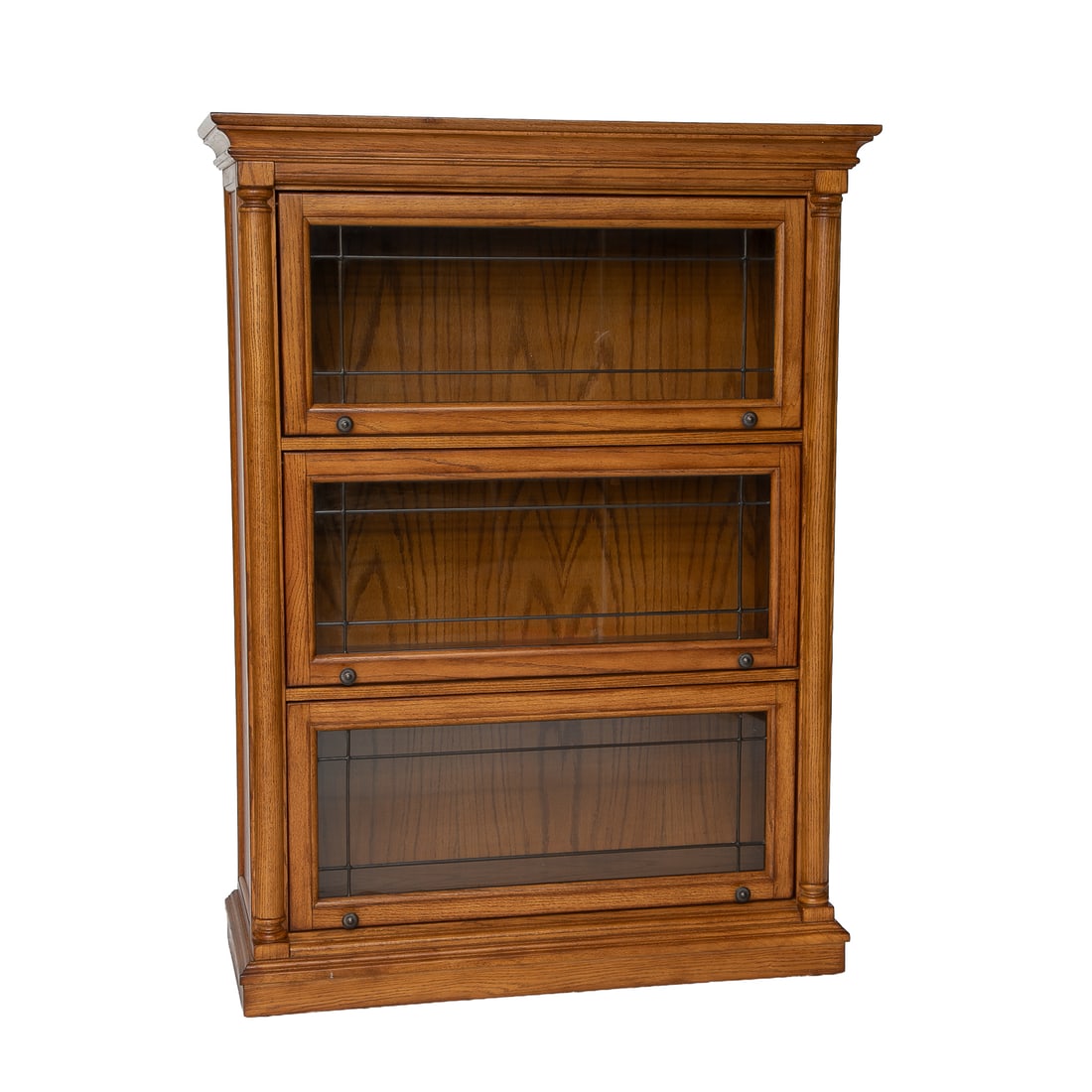 Vintage Golden Oak Barrister Style Bookcase (1 of 7)