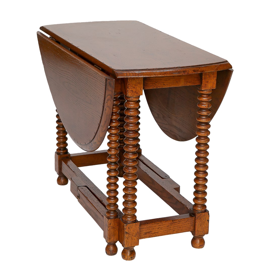 Vintage Golden Oak Drop Leaf Side Table (1 of 6)