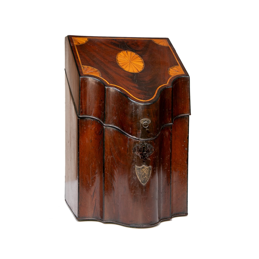 Late 19th C. English Mahogany Georgian Style Knife Box (1 of 14)