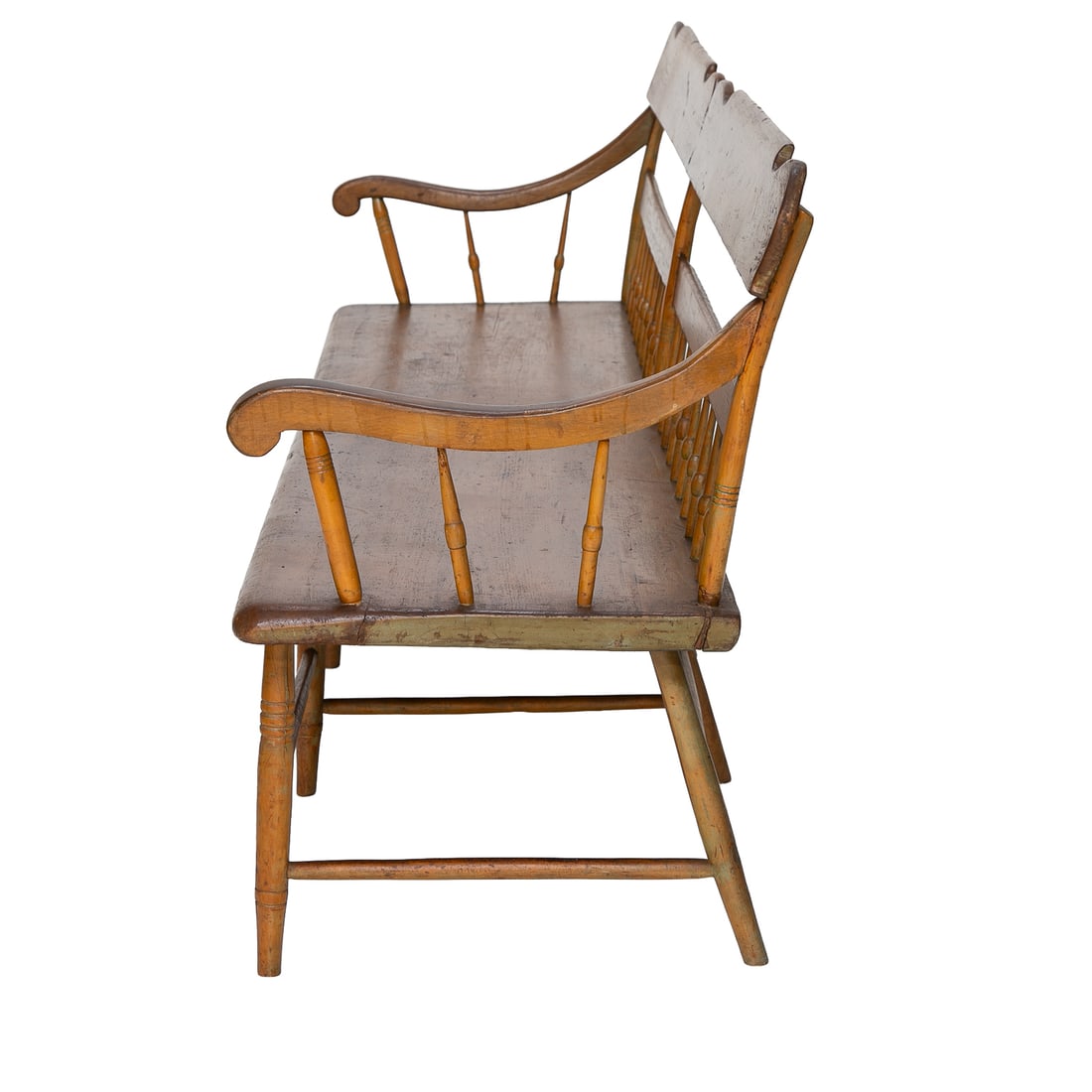 Antique Poplar Bench - 4