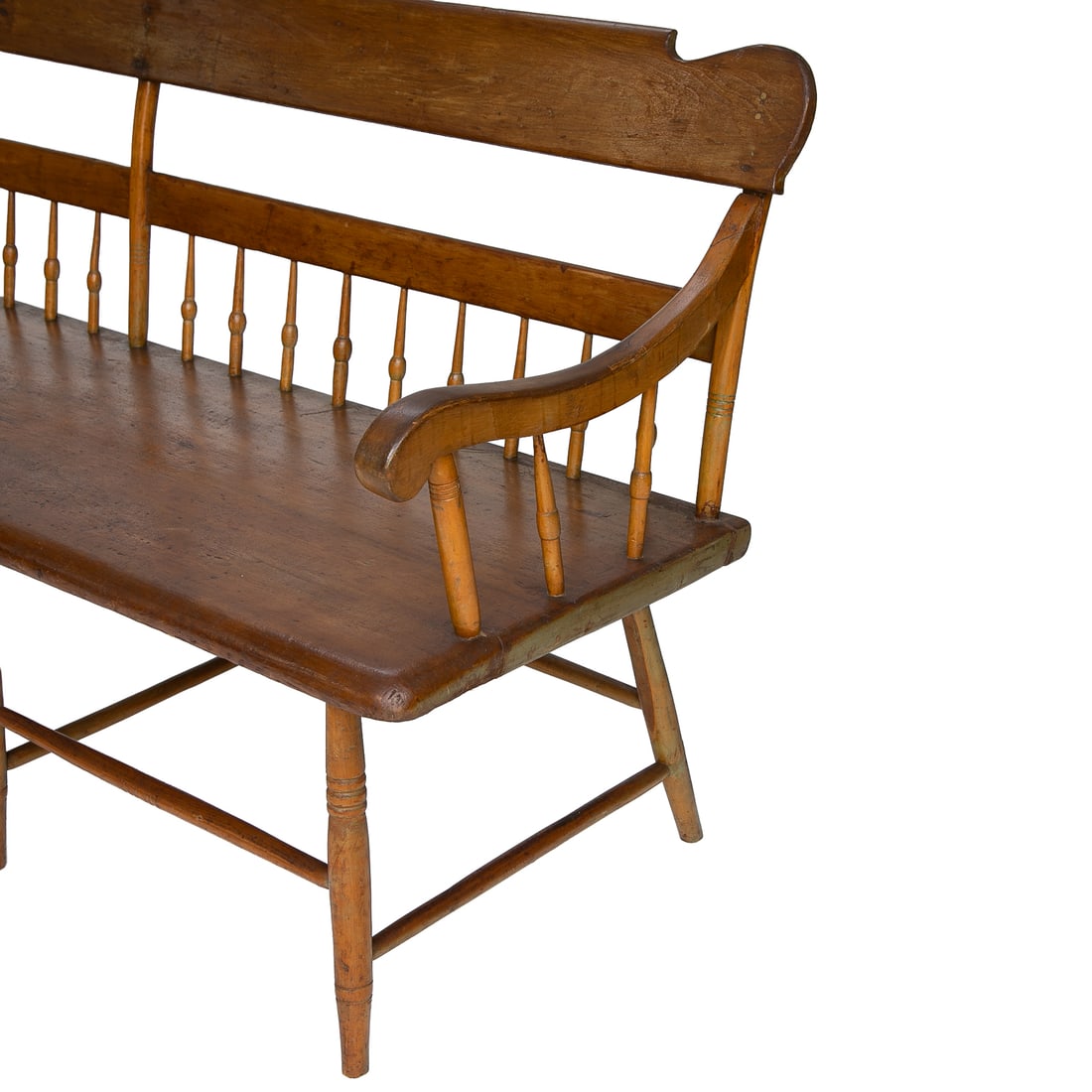Antique Poplar Bench - 5