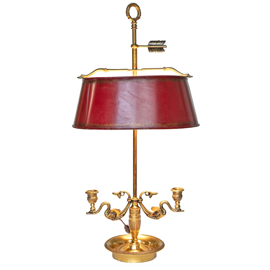 Vintage Brass and Tole Empire Style Bouillotte Lamp (1 of 8)