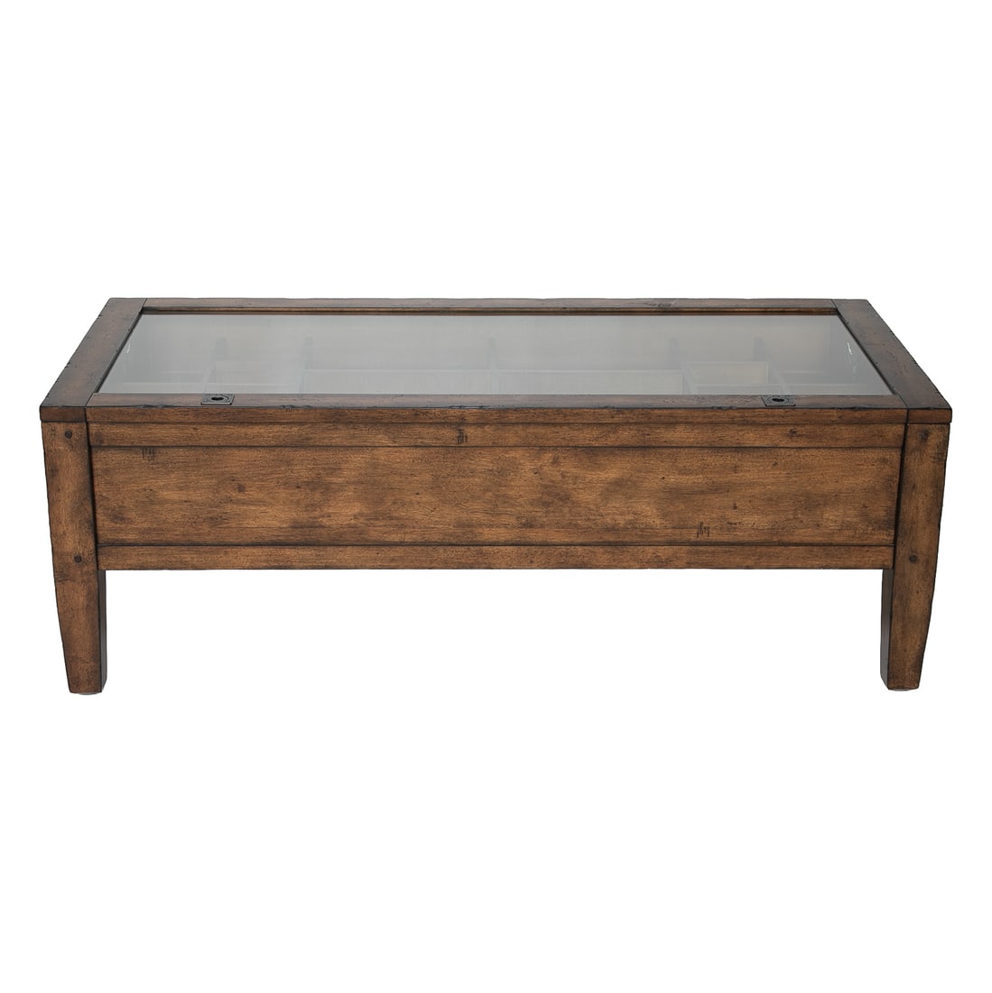 Acacia Wood and Glass Top Specimen Style Coffee Table (1 of 8)