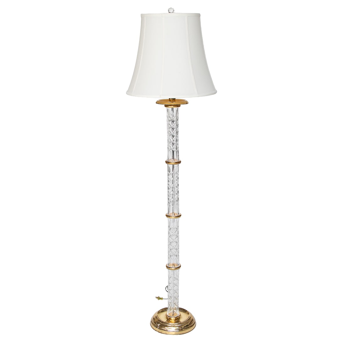 Waterford Crystal Kinsale Pattern Brass Accented Floor Lamp (1 of 6)