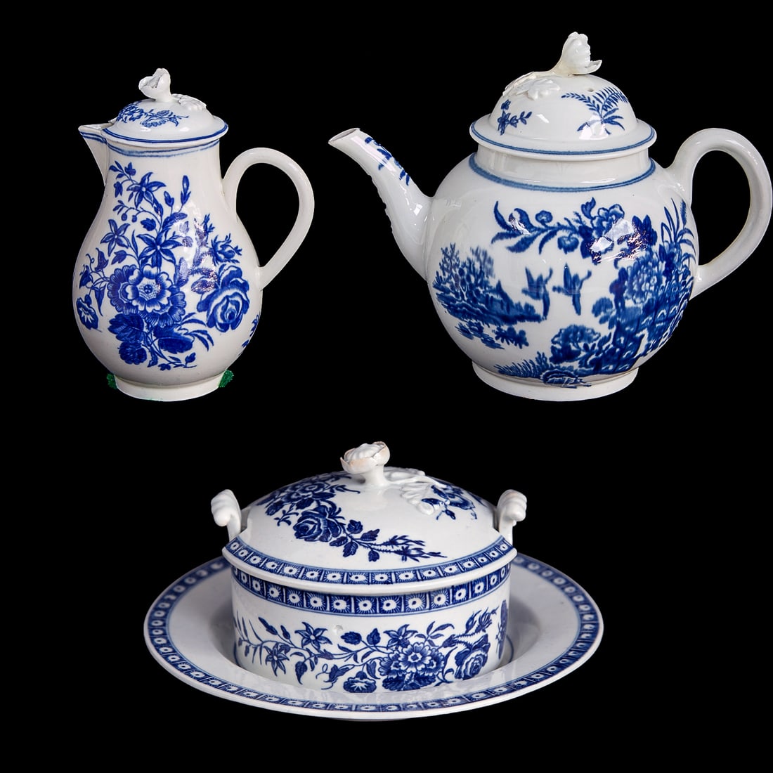 Late 18th/Early19th C. English Worcester Porcelain Items, Three Total (1 of 14)