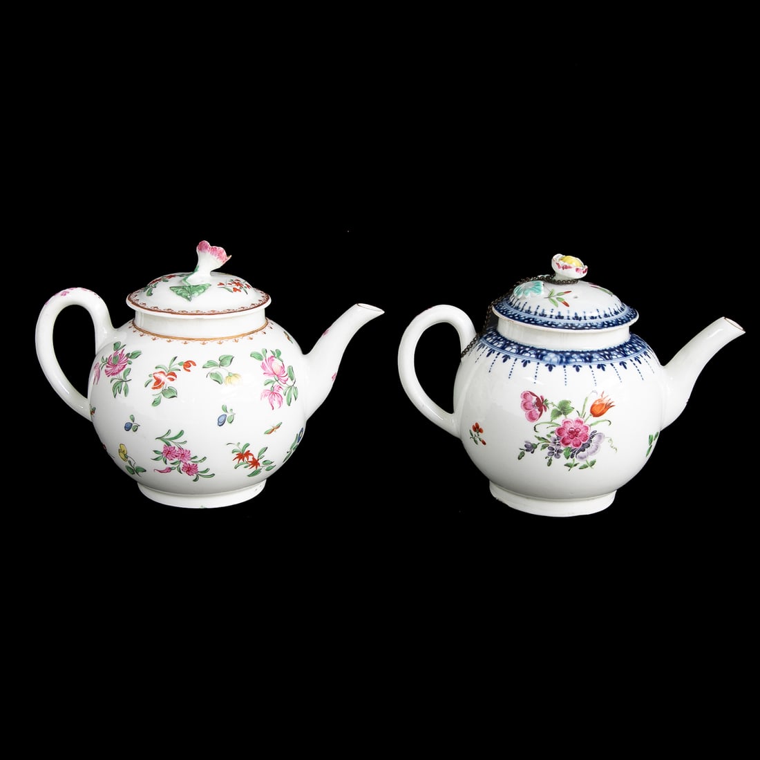 Porcelain Globular Tea Pots, Two Total (1 of 11)