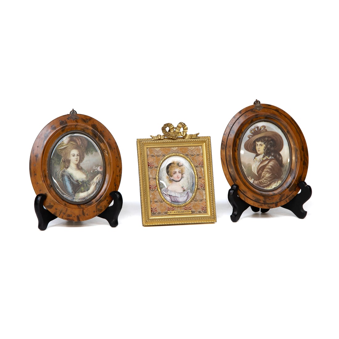 Late 19th C. French Hand Painted Framed Porcelain Plaques, Three Total (1 of 8)