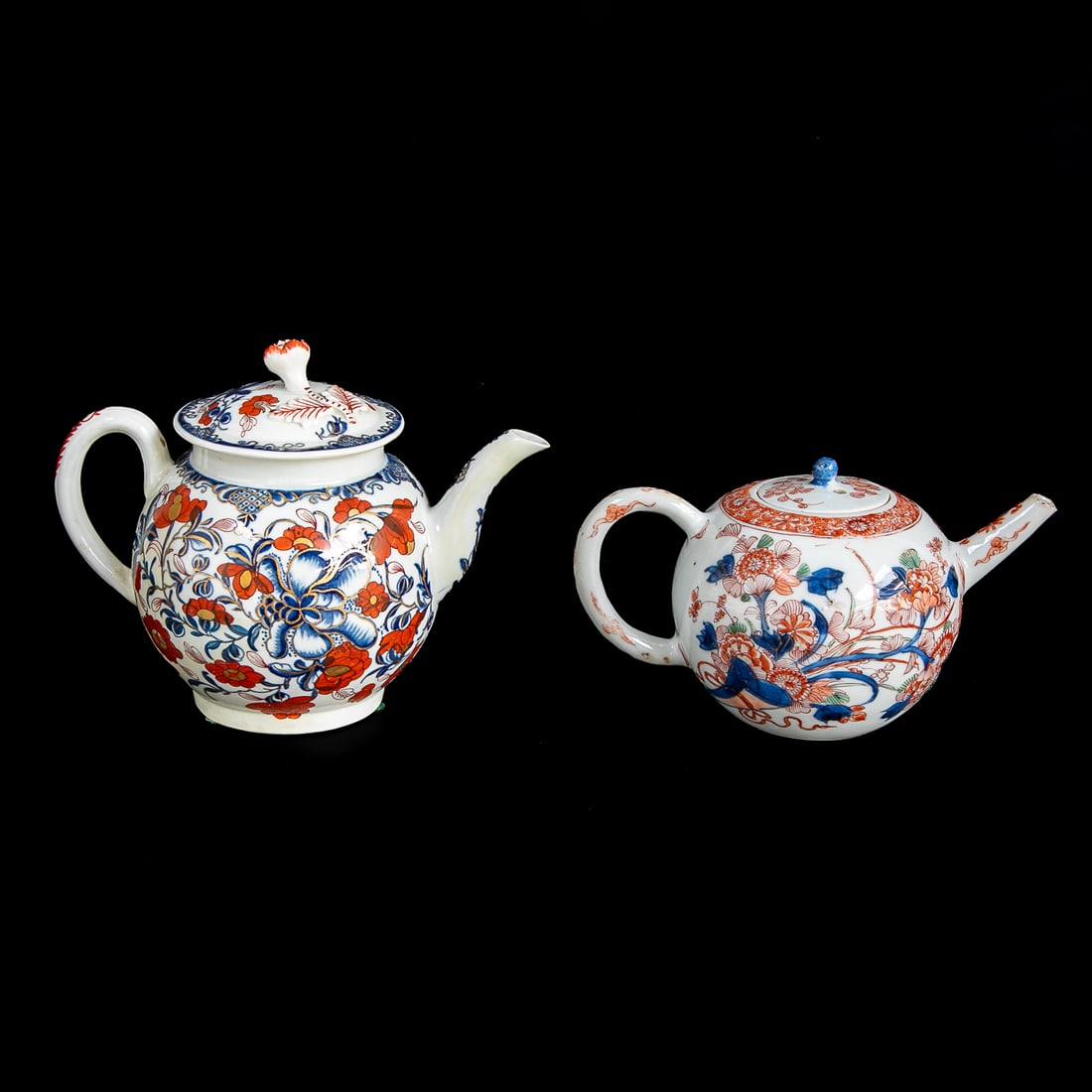 Late 18th/Early 19th C. Porcelain Globular Tea Pots, Two Total (1 of 11)
