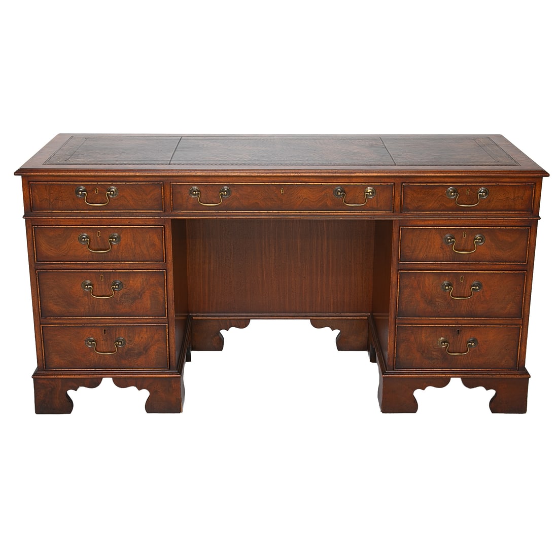 Custom Bench Made English Reproduction Walnut and Burl Walnut Credenza (1 of 9)
