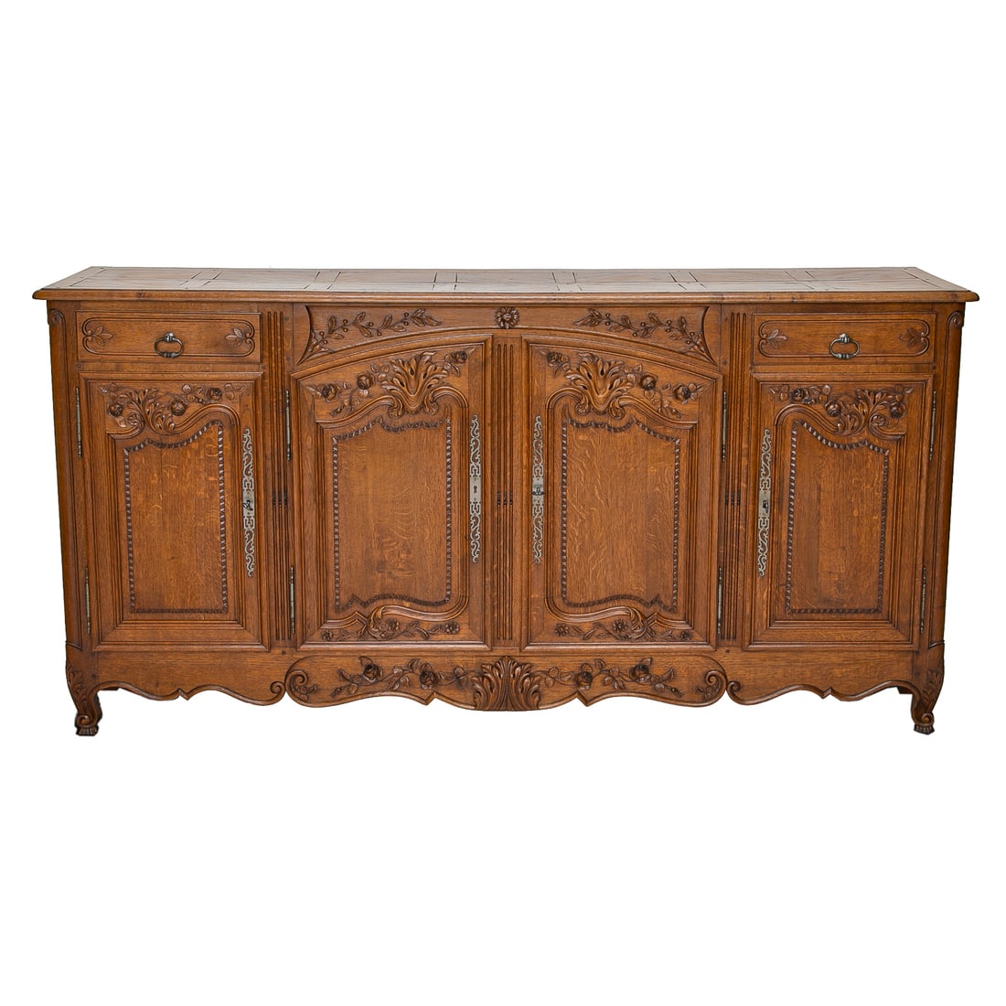 Antique Carved French Oak Louis XV Style Buffet (1 of 7)
