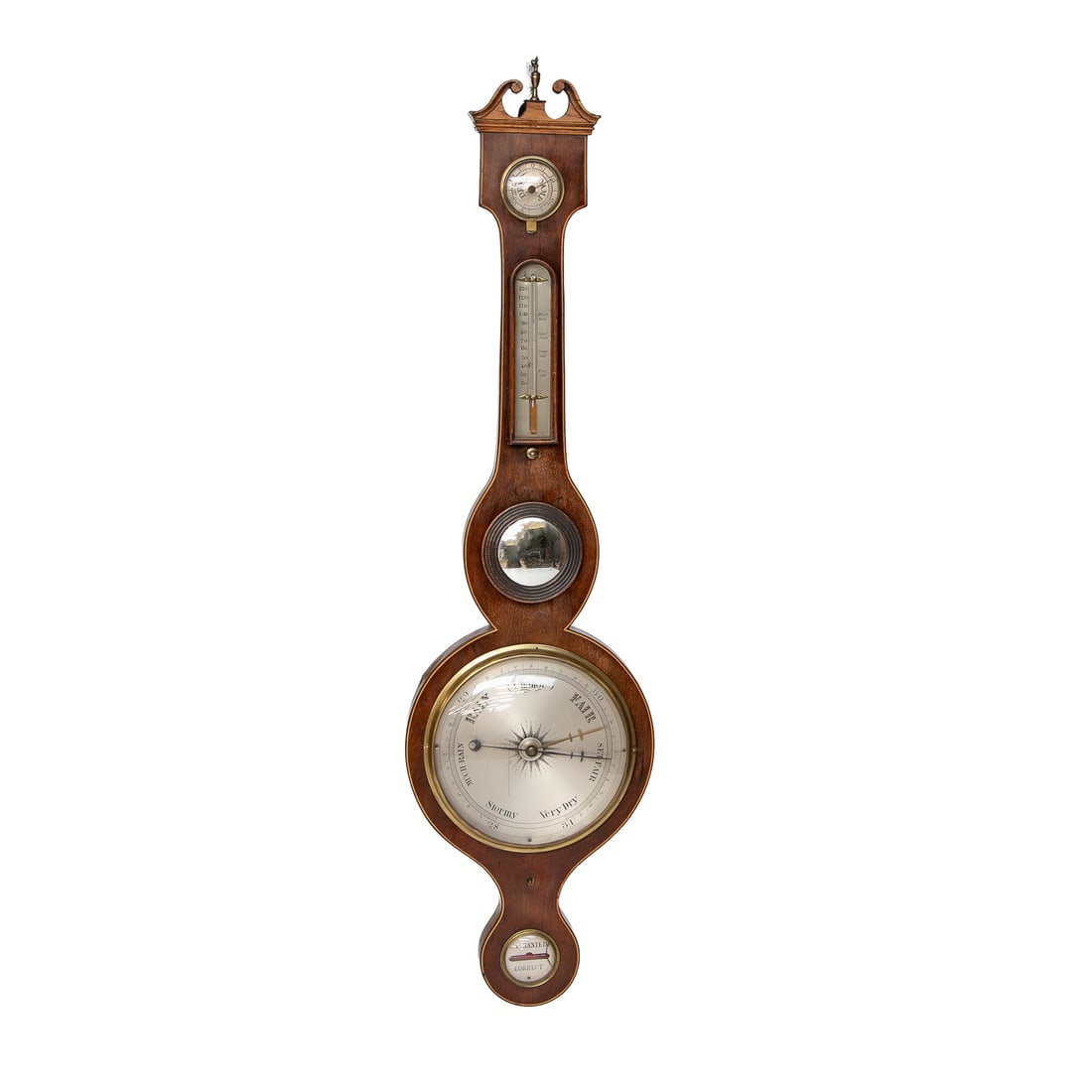 Late 19th/Early 20th C. English Mahogany Banjo Shape Barometer (1 of 6)