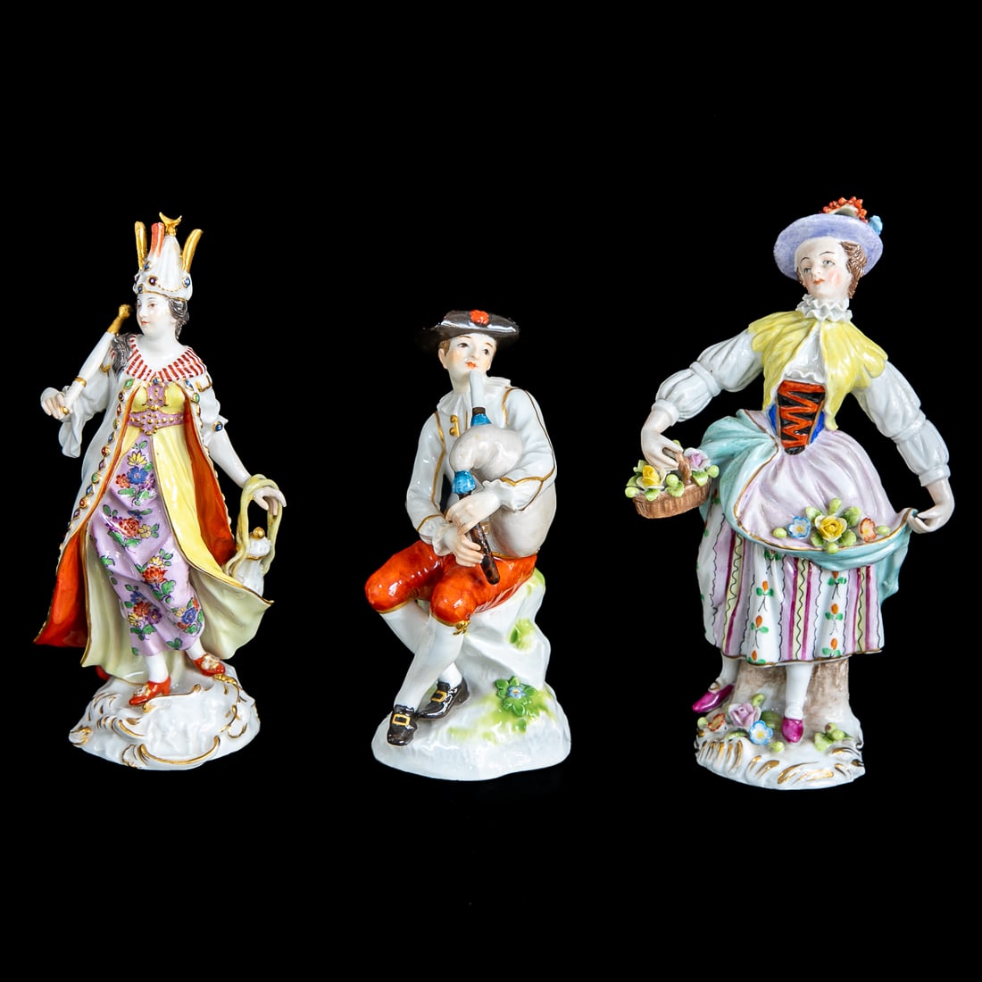 Late 19th C. Meissen Porcelain Figures, Three Total (1 of 10)