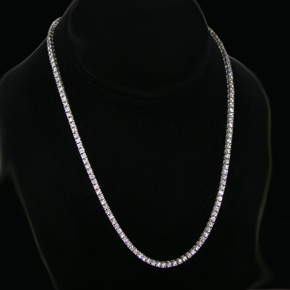 17 Inch 14K White Gold Natural Diamond Necklace (1 of 6)