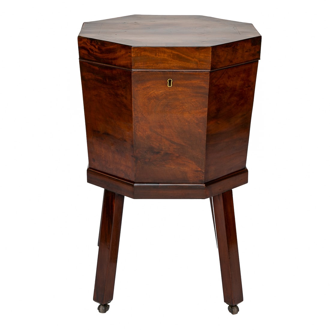 Late 19th C. English Mahogany Regency Style Octagonal Cellarette (1 of 7)