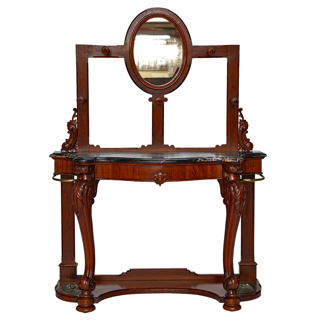 Late 19th C. Rosewood Victorian Style Hall Tree (1 of 8)