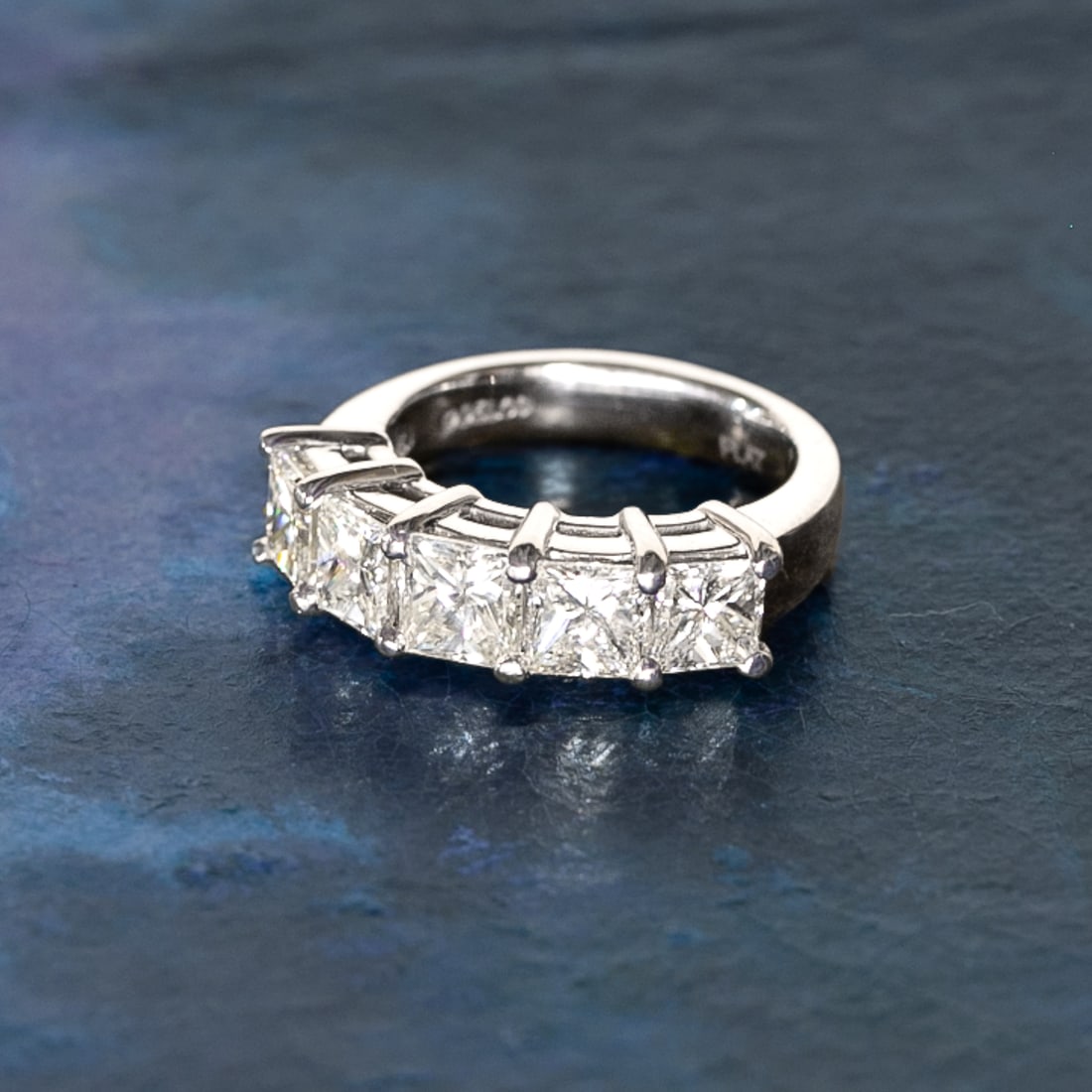 Platinum Natural Diamond Ring, Size 5.5 (1 of 5)