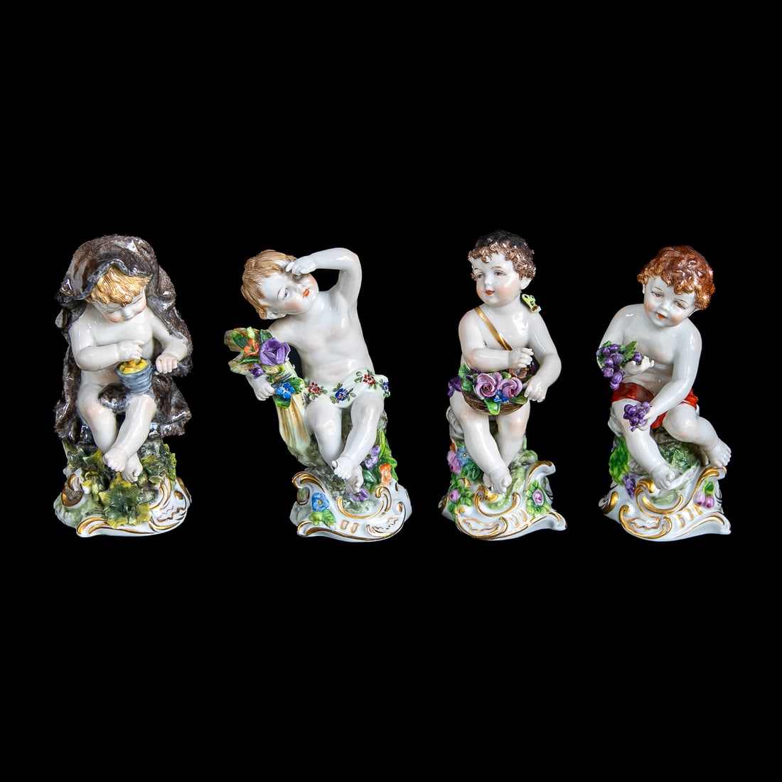 English Porcelain Putti Figures, Four Total (1 of 10)