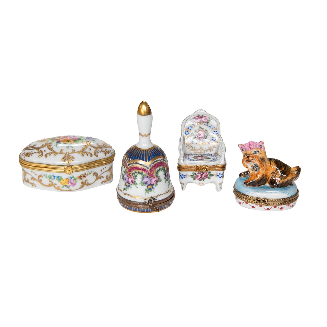 Vintage French Limoges Hand Painted Porcelain Trinket Boxes, Four Total (1 of 12)