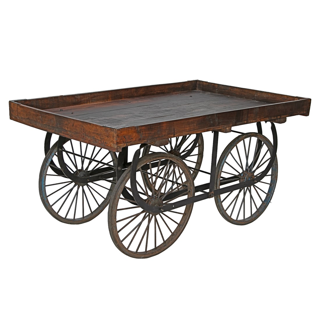 Vintage Primitive Wood and Metal Vegetable Cart (1 of 11)