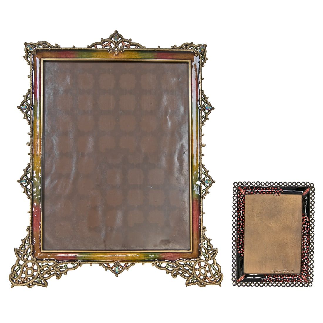 Vintage Jay Strongwater Enamel Jeweled Frames, Two Total (1 of 10)