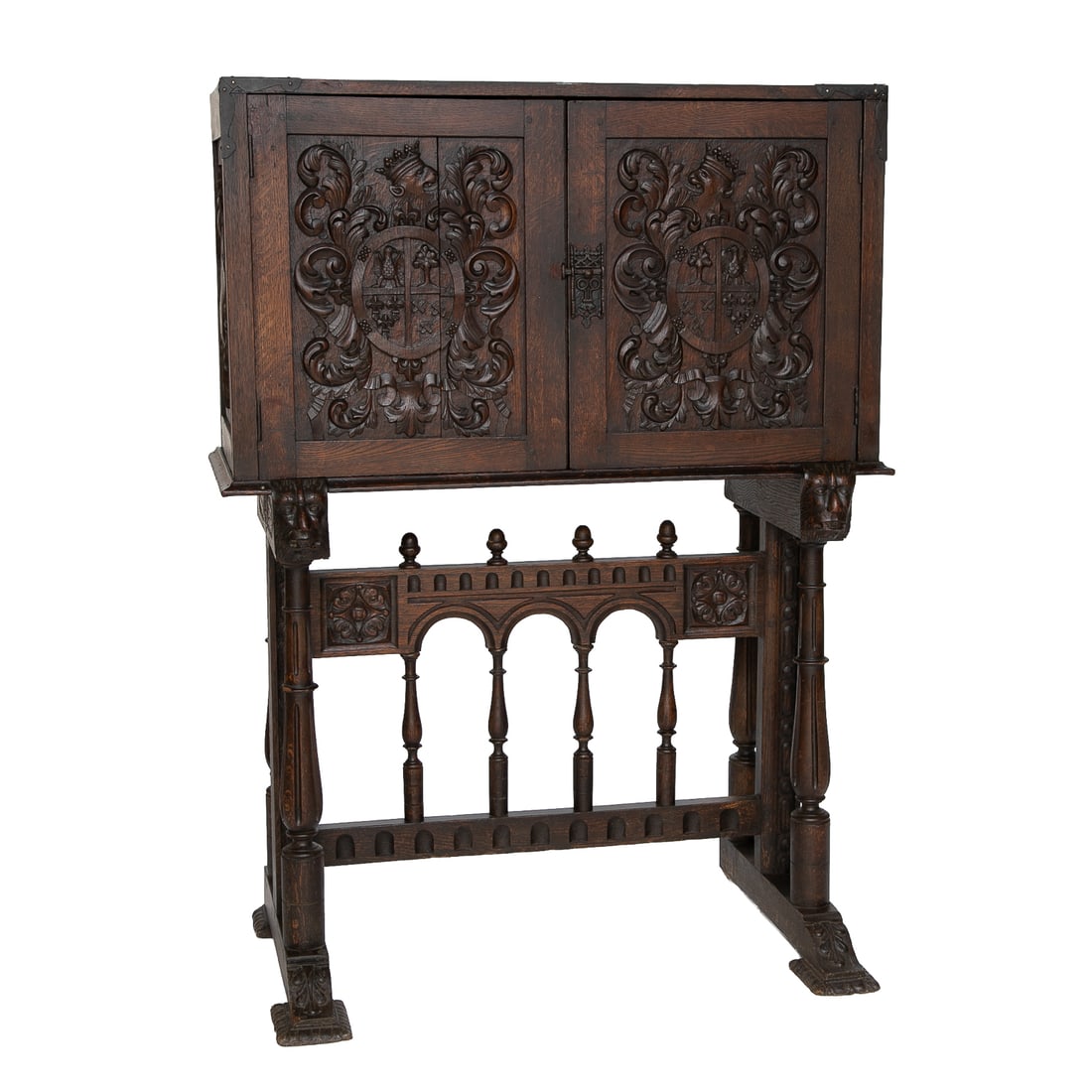 Late 19th C. French Renaissance Style Oak Court Cupboard (1 of 8)