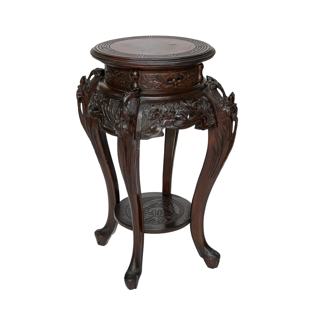 Vintage Chinese Style Carved Mahogany Plant Stand (1 of 6)