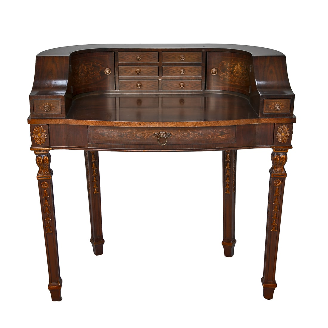 Vintage Acacia Wood Carlton House Style Desk (1 of 8)