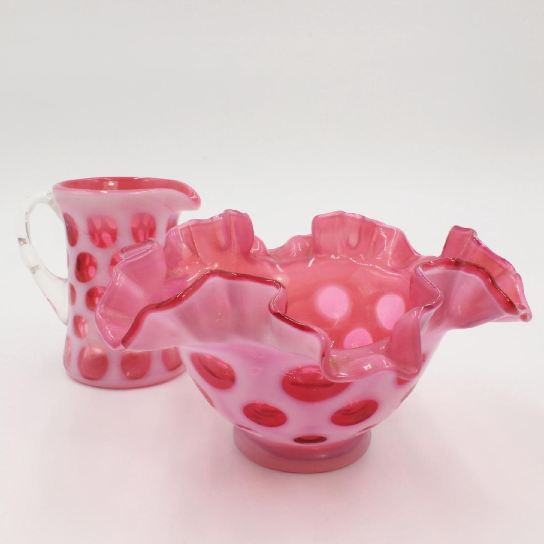 C. 1930s Fenton Carnival Glass Vase & Pitcher (1 of 5)