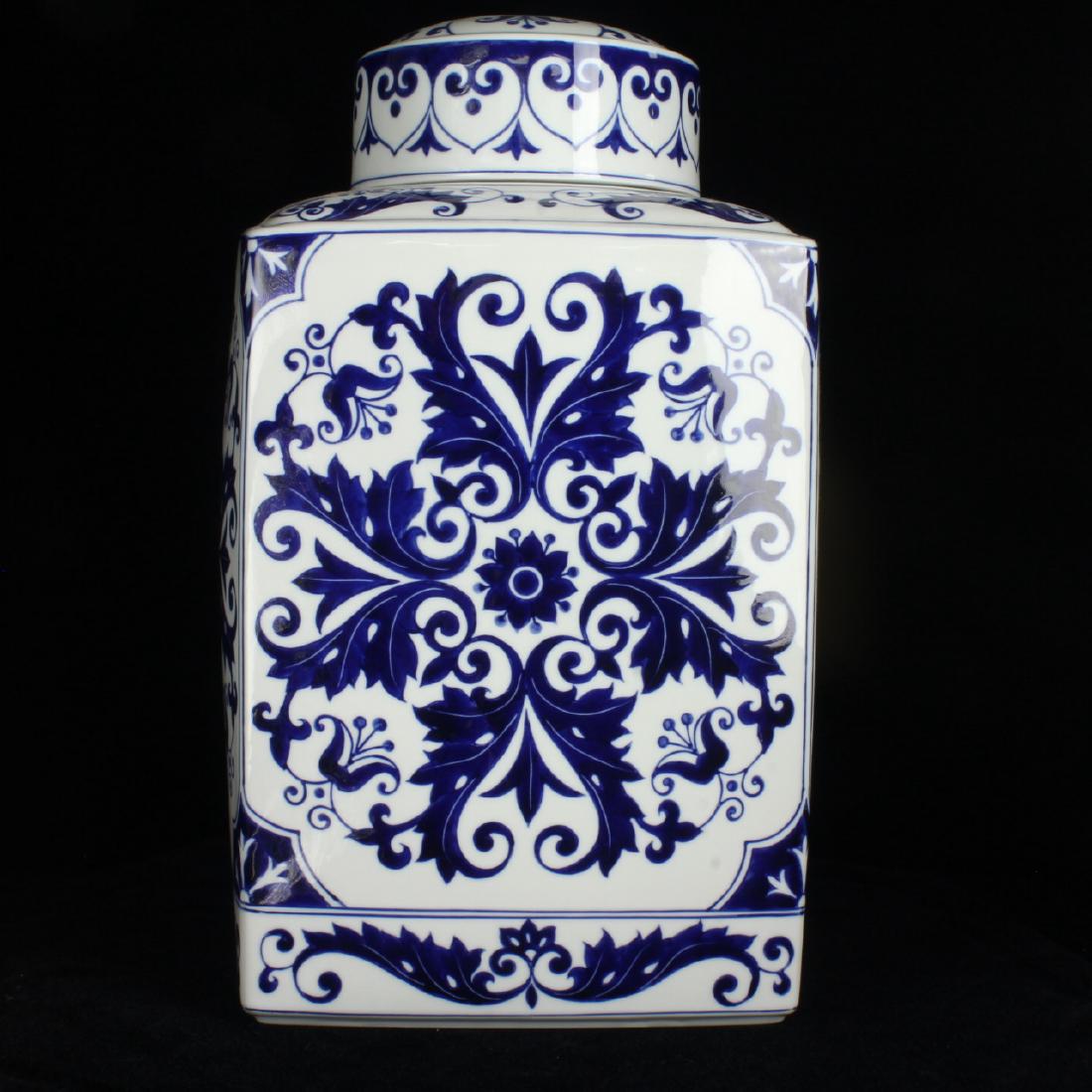 Large Chinese Square Lidded Jar (1 of 3)