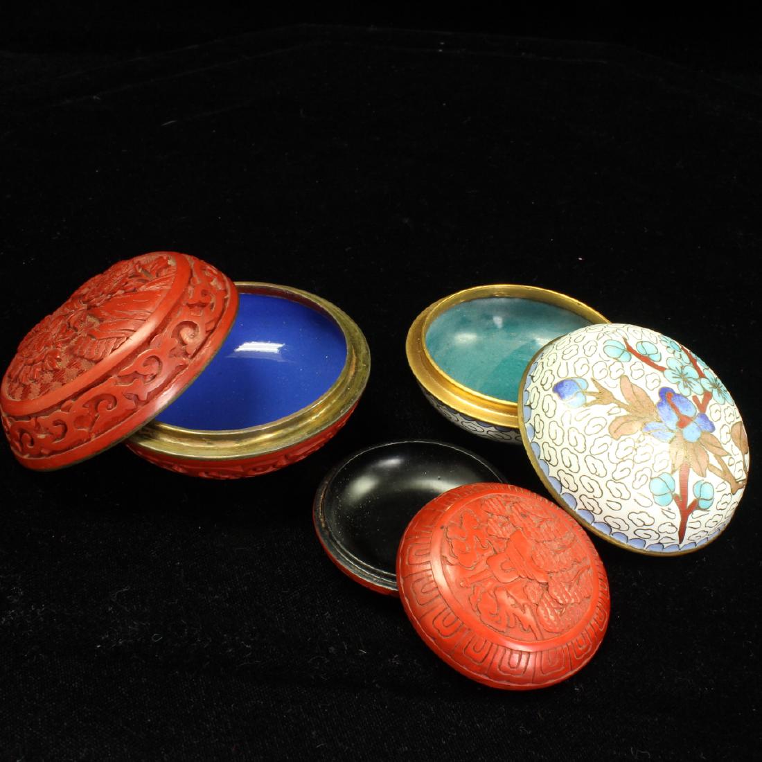 Lot - Small Chinese Trinket Boxes (1 of 3)