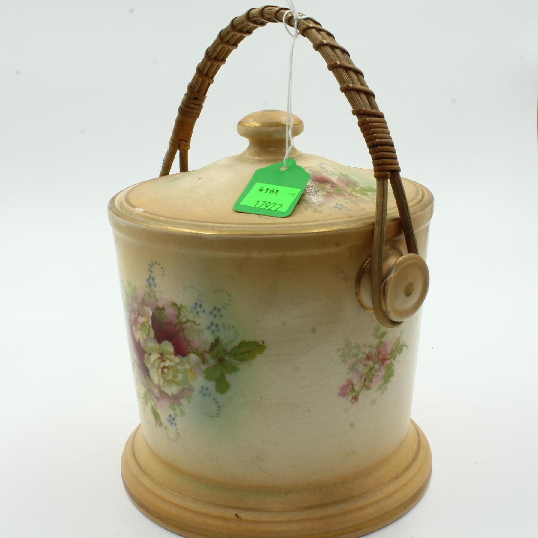 Porcelain Handpainted Biscuit Barrel (1 of 2)