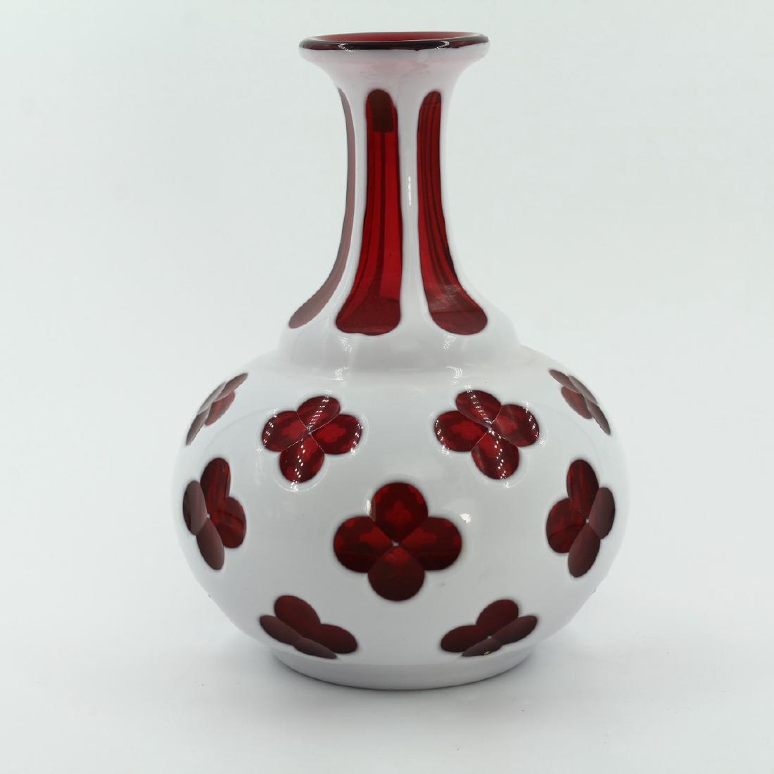 Cranberry Glass Matte White and Ruby Vase (1 of 3)