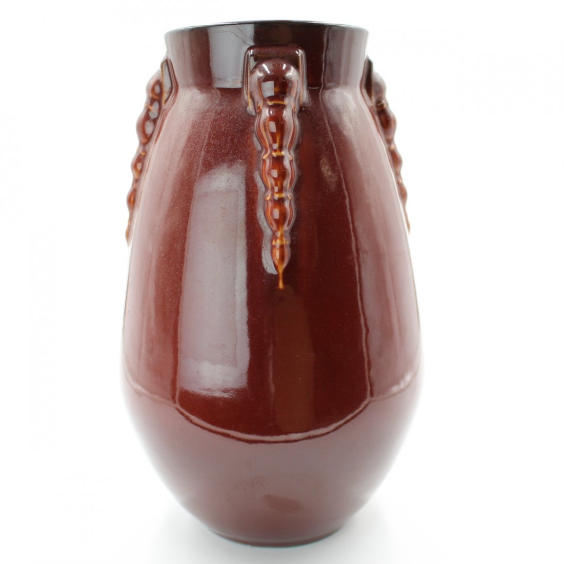 C. 1930 Roseville Topeo Red Vase #662-9 (1 of 3)