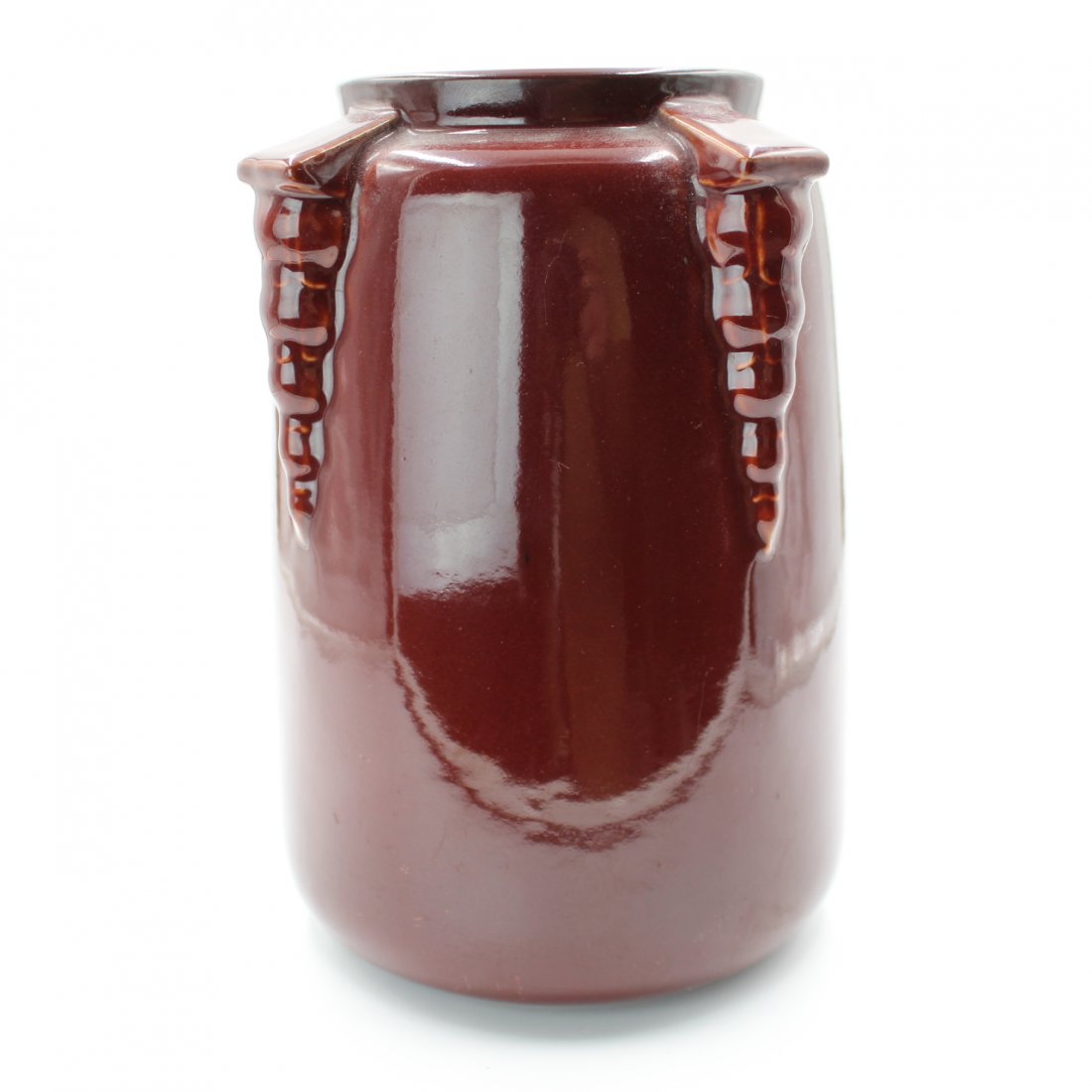 C. 1934 Roseville Topeo Red Vase #659-8 (1 of 3)