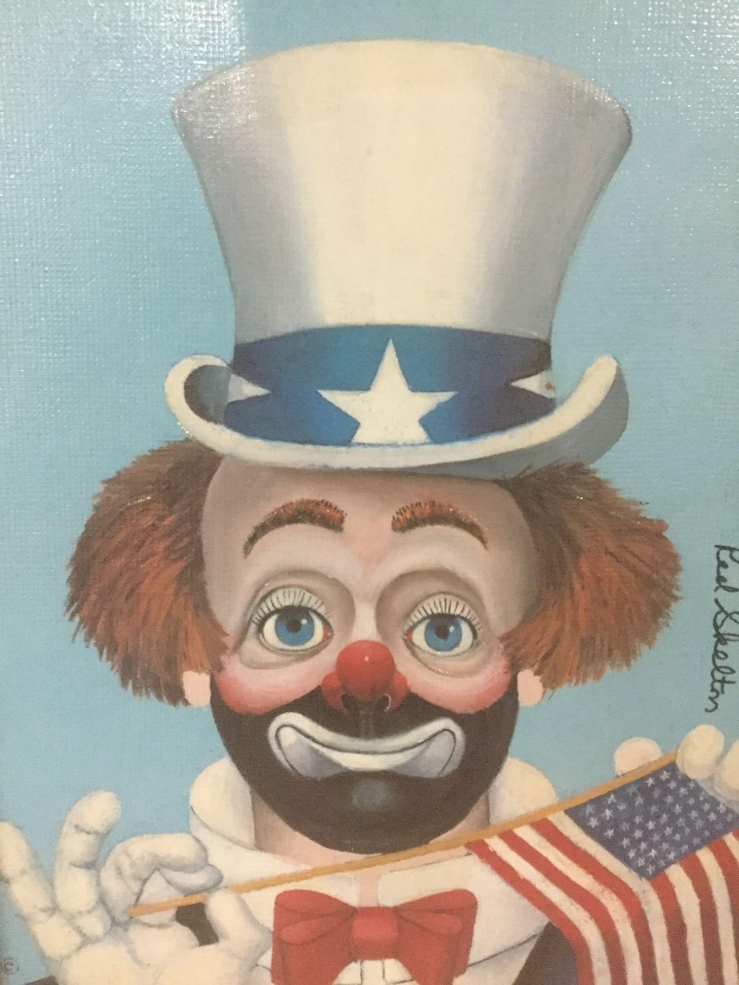The Pledge - framed Red Skelton ltd ed repro canvas: Original framed Red Skelton limited edition canvas reproduction of an original oil painting W/ signed and numbered COA - The Pledge - 362/5000. Approx. 19x23x2 inches.