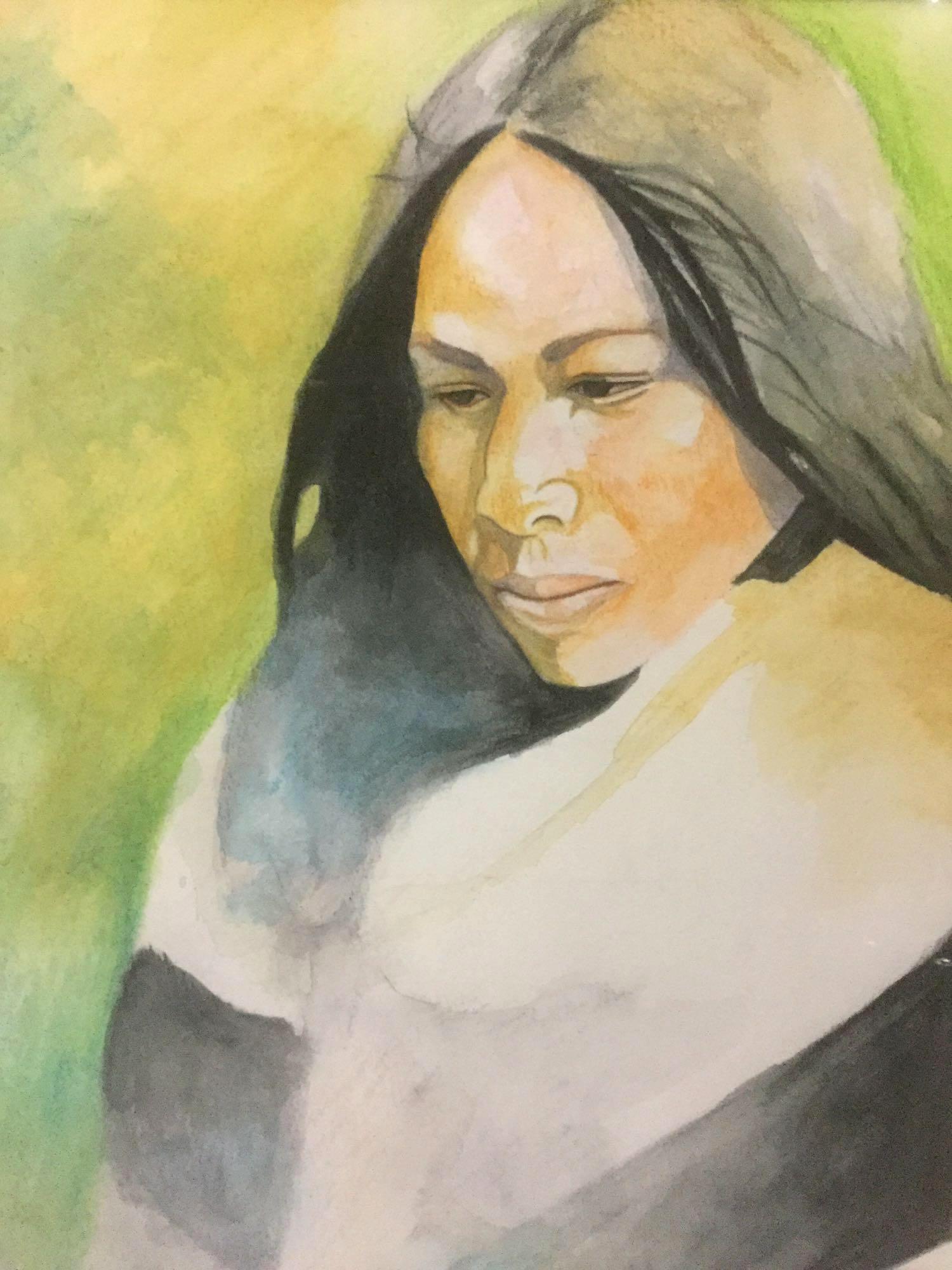 Framed original water color portrait artwork of a (1 of 5)