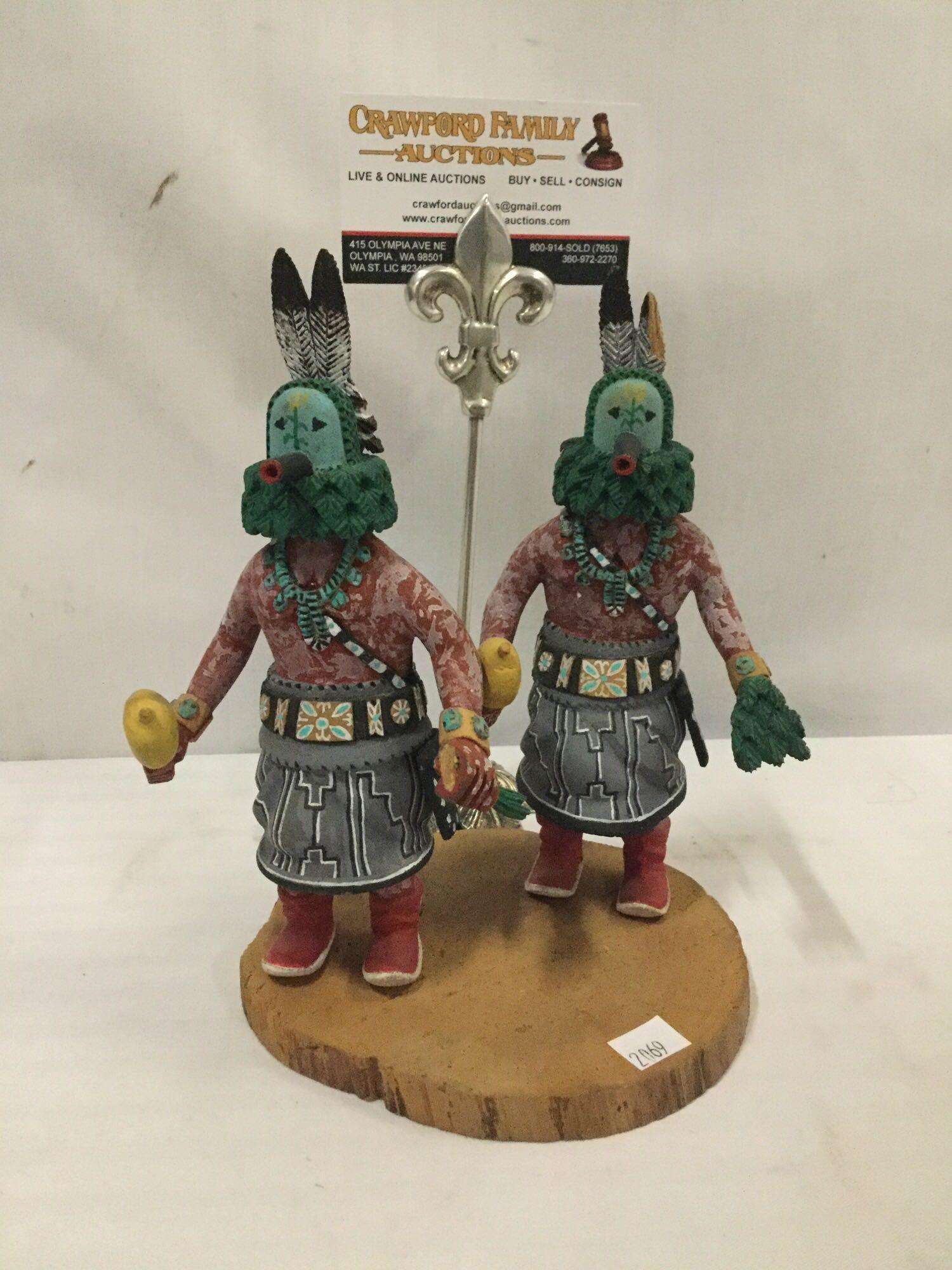 Signed Kachina statue titled Navaho Yei Be Chi by B. (1 of 6)