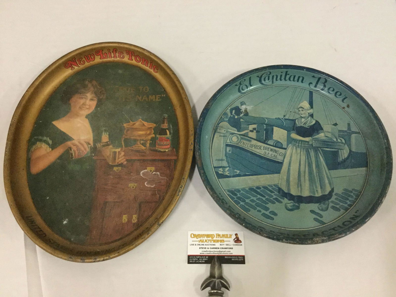 2 Vintage metal Beverage Ad Trays: Enterprise Brewing (1 of 6)