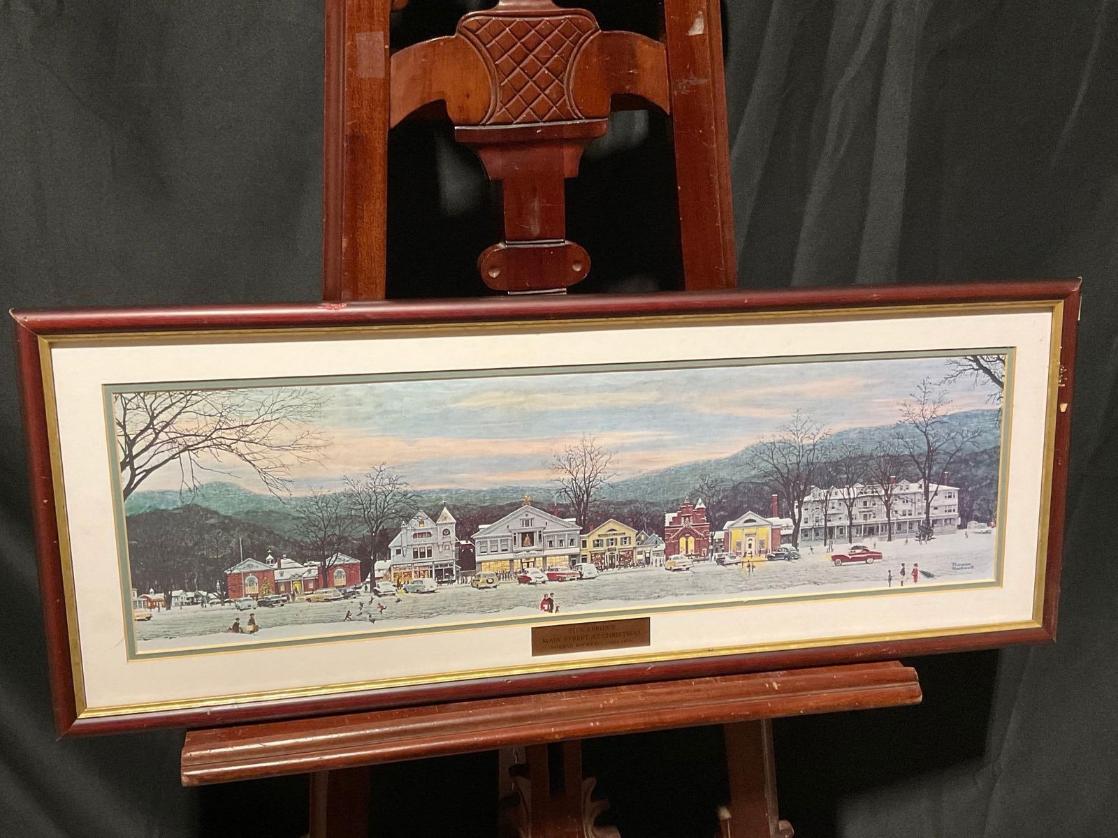Framed Print Museum Piece Norman Rockwell, Stockbridge Main Street at Christmas (1 of 1)