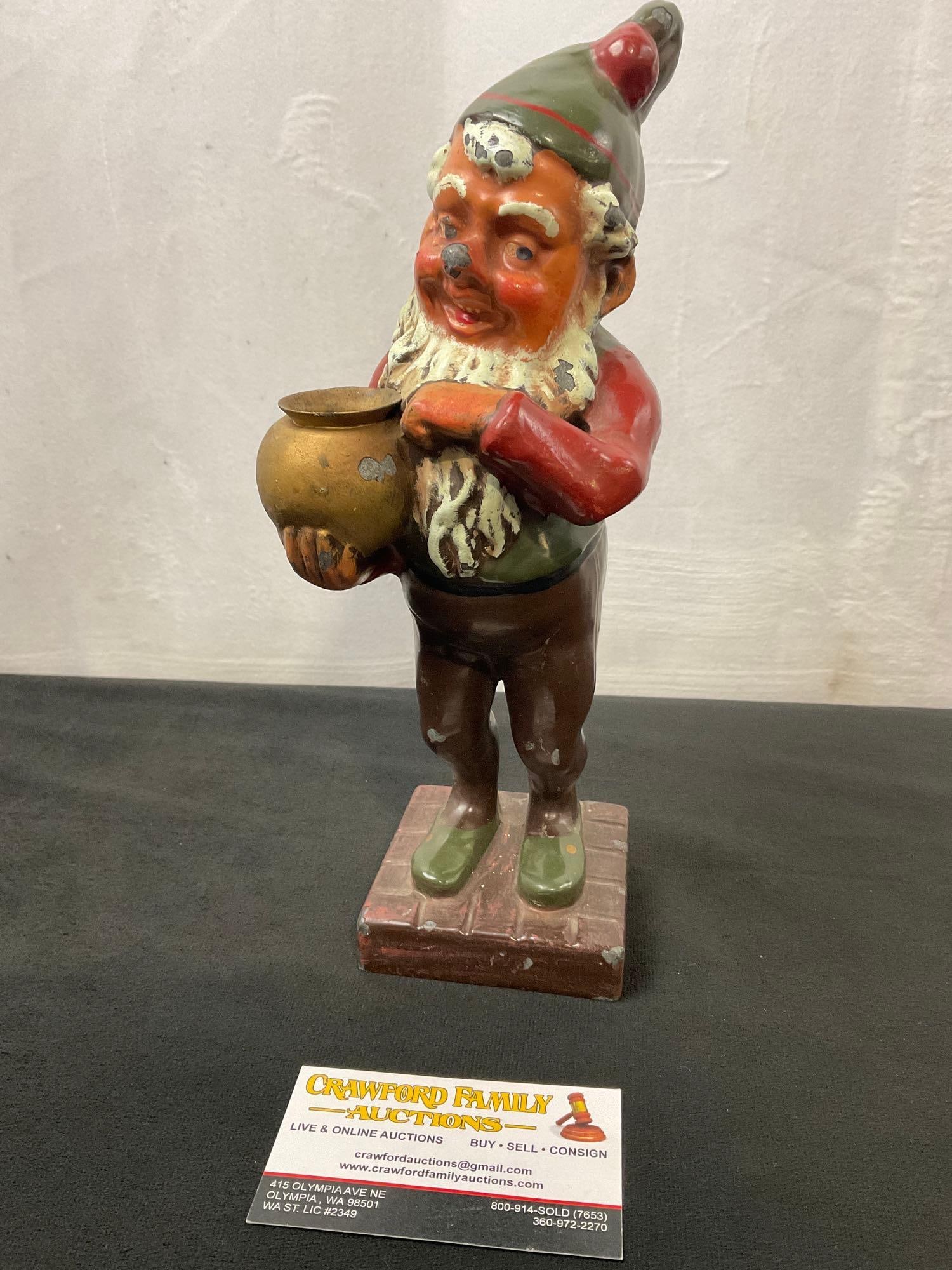 Petite Chose Vintage Cast Iron Yard Gnome Door Stop (1 of 1)