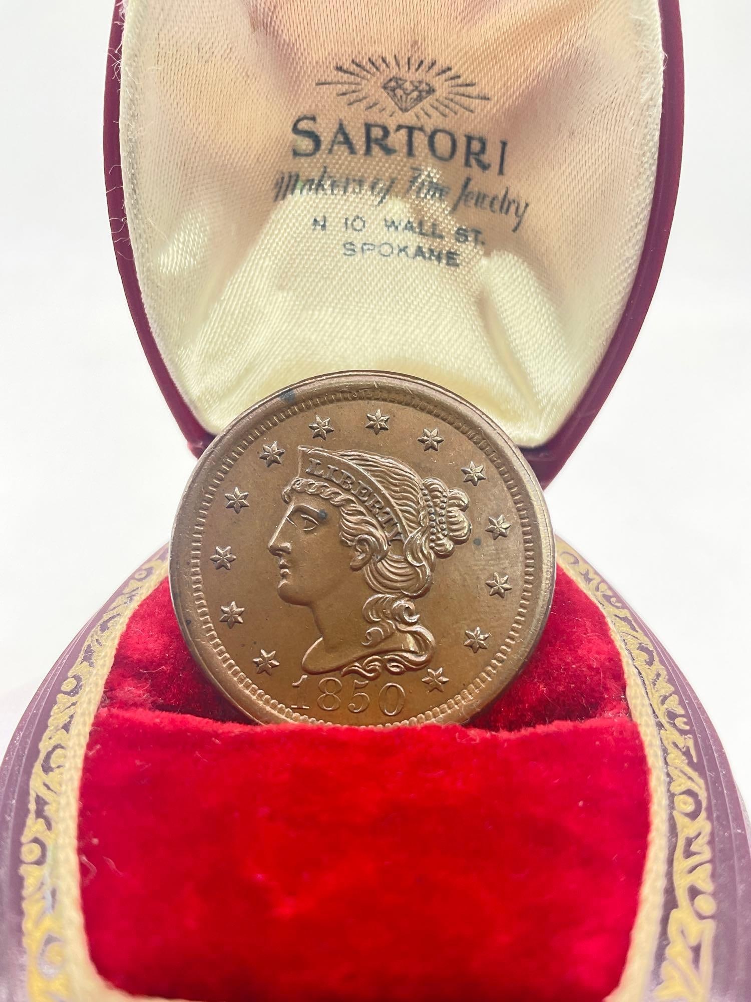 Antique Braided Hair 1850 Large cent possible MS quality coin / spectacular condition see pics (1 of 1)