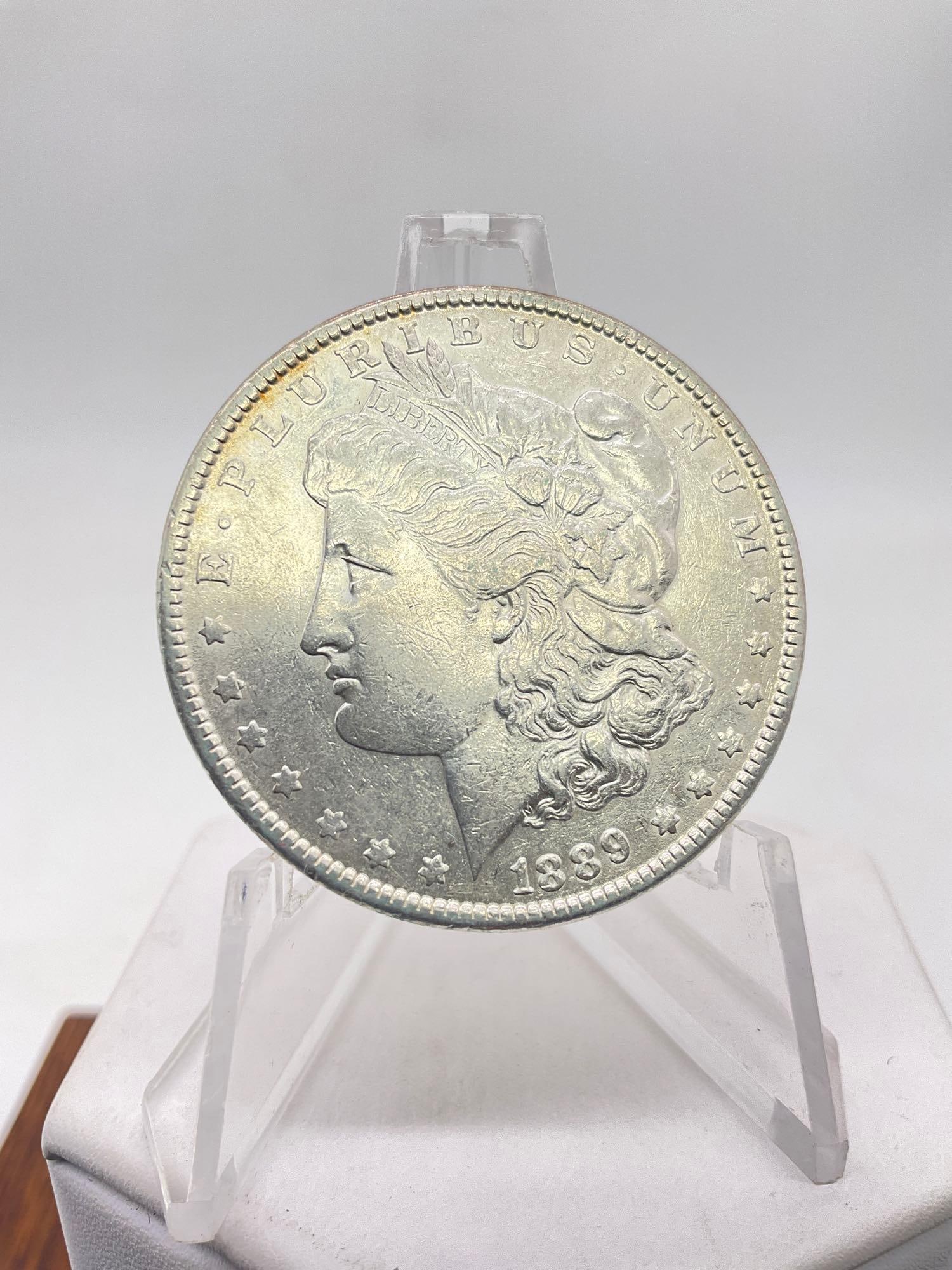 Antique 1889 Silver Morgan dollar see pics for coin details (1 of 1)