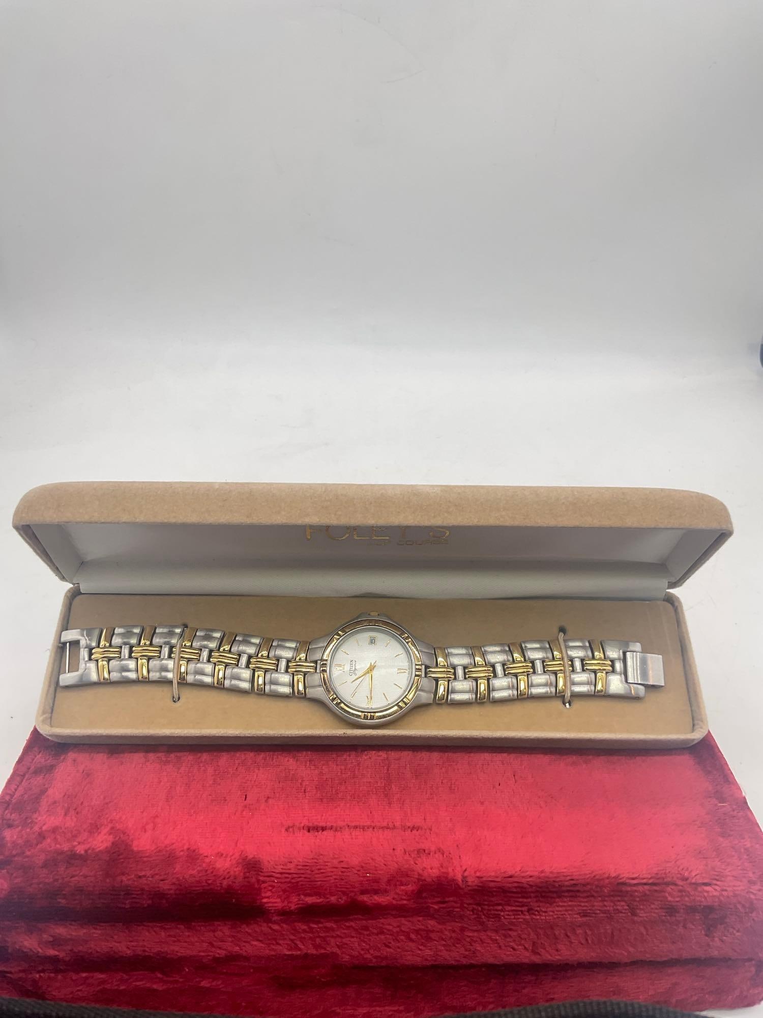 Mens Citizen Elegance stainless steel men's dress watch 660898 in Foley's case - lightly worn if at (1 of 6)