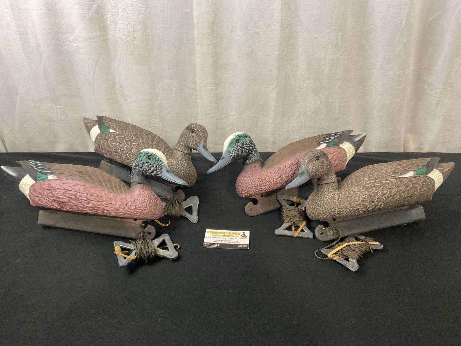 Four Duck Decoys, From G&h Decoys Henryetta Oklahoma, Two Mallards, Two