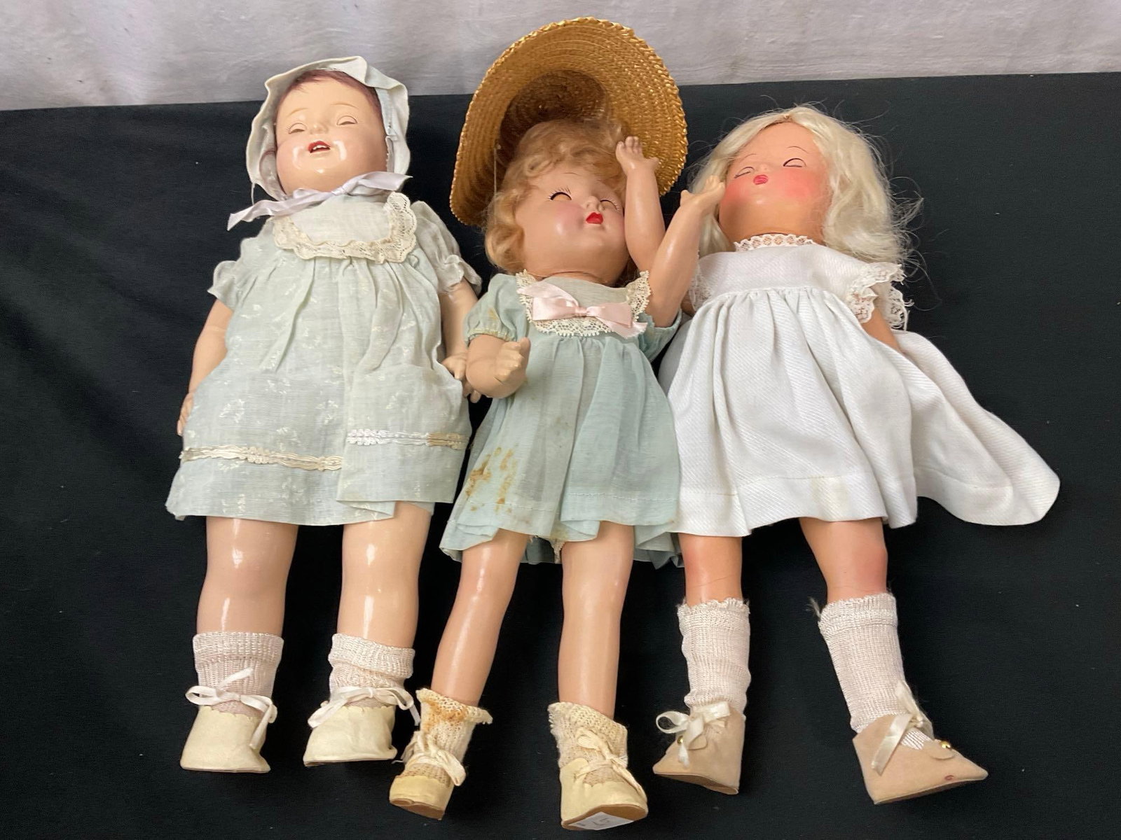 Trio of Vintage Plastic & Vinyl Dolls, 1x EIH Co inc. Doll, 2x Unmarked (1 of 4)