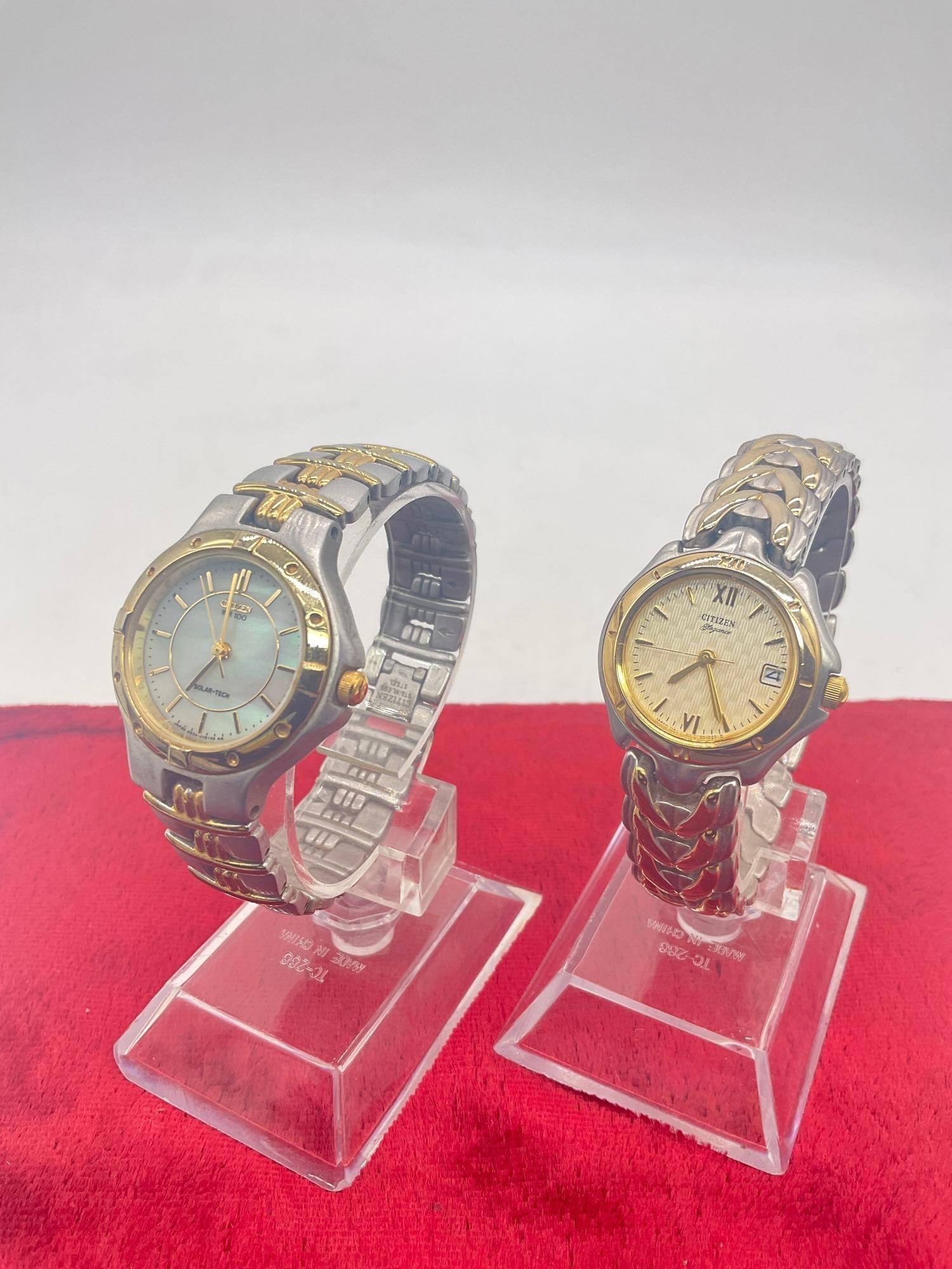 Citizen WR 100 MOP face solar-tech women's watch and Citizen Elegance womens watch (1 of 4)