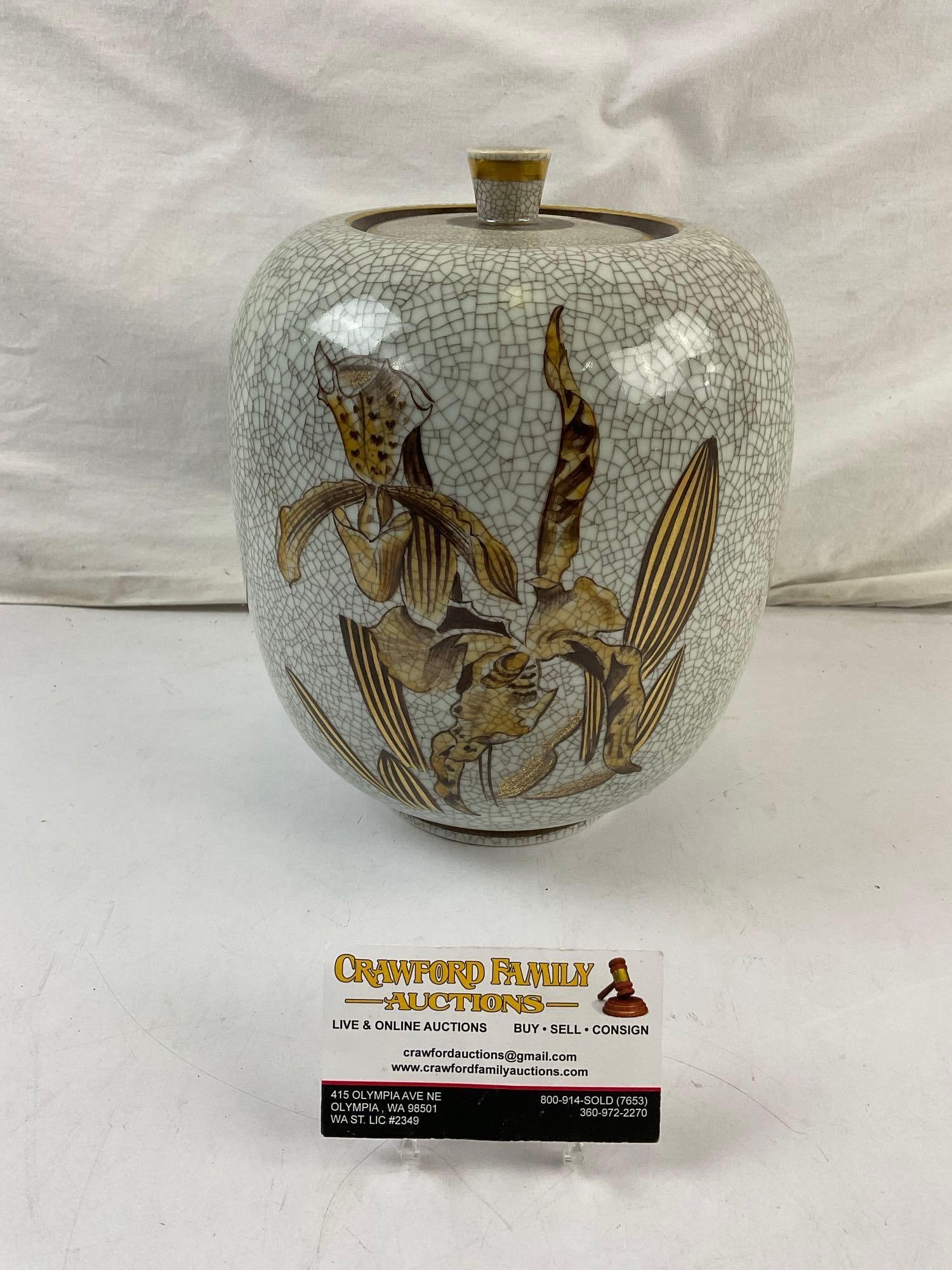 Vintage Royal Copenhagen Denmark Gray & Gold Ceramic Lidded Urn Ltd. Ed. 657/3428. See pics. (1 of 6)